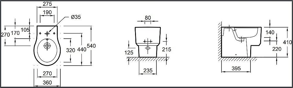 Биде напольное Jacob Delafon FORMILIA VIRAGIO E4794-00 купить в интернет-магазине Sanbest