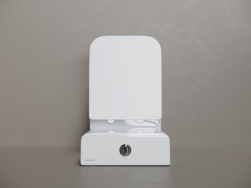 Унитаз напольный Ceramica Nova Cubic CN1803T-B/CN1803T-T белый, безободковый, с крышкой микролифт, слив торнадо купить в интернет-магазине Sanbest