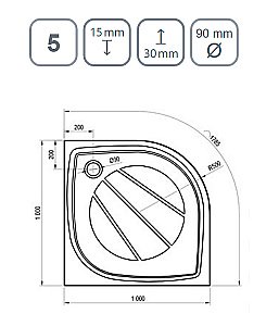 Душевой поддон Ravak Galaxy Pro Elipso 100 черный матовый купить в интернет-магазине Sanbest