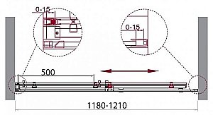 Душевая дверь Belbagno ACQUA BF-1 120 стекло прозрачное/профиль черный купить в интернет-магазине Sanbest