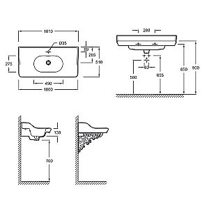 Раковина Jacob Delafon Jacob Delafon Cleo 1889 EXW112-0 101 белая купить в интернет-магазине Sanbest