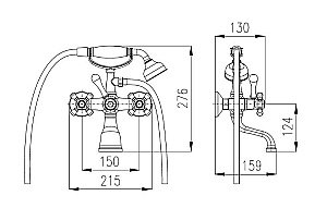 Смеситель для ванны Rav-Slezak MORAVA RETRO MK359.5/2BZ купить в интернет-магазине сантехники Sanbest