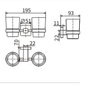 Стакан для зубных щеток CeramaLux Quadro 61903 хром купить в интернет-магазине сантехники Sanbest