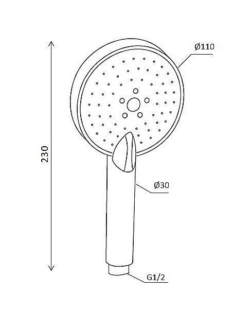 Душевая лейка RedBlu by Damixa Origin One 918100200 купить в интернет-магазине сантехники Sanbest