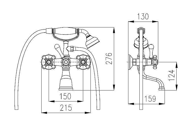 Смеситель для ванны Rav-Slezak MORAVA RETRO MK359.5/2BZ купить в интернет-магазине сантехники Sanbest