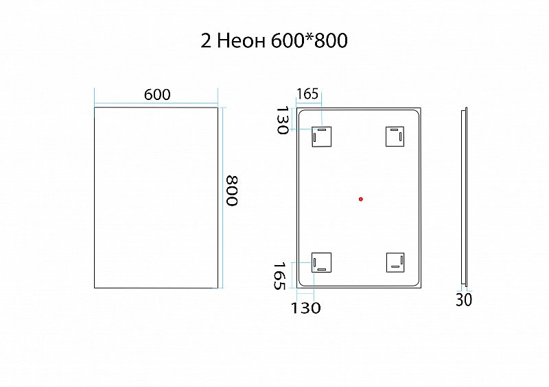 Зеркало LED Misty 2 Неон 60x80 клавишный выключатель в ванную от интернет-магазине сантехники Sanbest