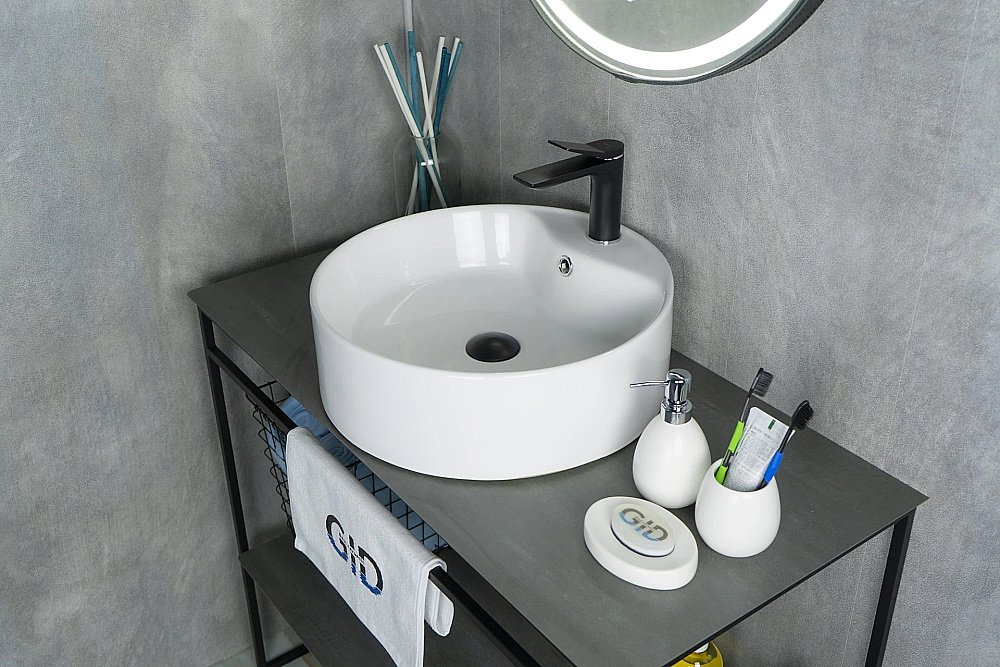 Раковина накладная Gid Esfera 46 N9008b 51104 белая купить в интернет-магазине Sanbest