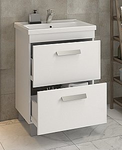 Тумба с раковиной Vigo Nova 2-600 белая для ванной в интернет-магазине Sanbest