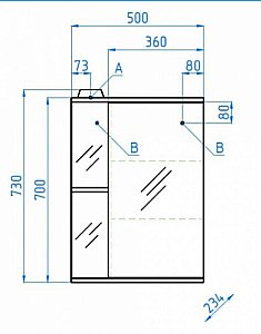 Зеркальный шкаф Style Line Николь 50/С купить в интернет-магазине сантехники Sanbest