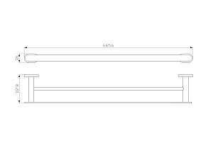 Полотенцедержатель двойной WONZON & WOGHAND FIRST, Хром (WW-8411) купить в интернет-магазине сантехники Sanbest