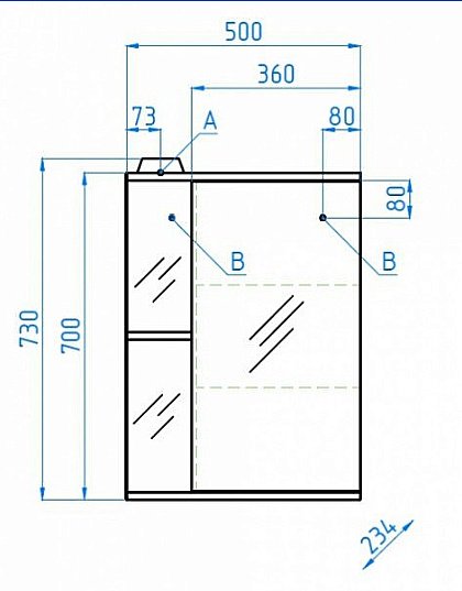Зеркальный шкаф Style Line Николь 50/С купить в интернет-магазине сантехники Sanbest