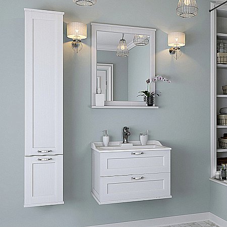 Тумба с раковиной Акватон Леон 65 дуб белый для ванной в интернет-магазине Sanbest