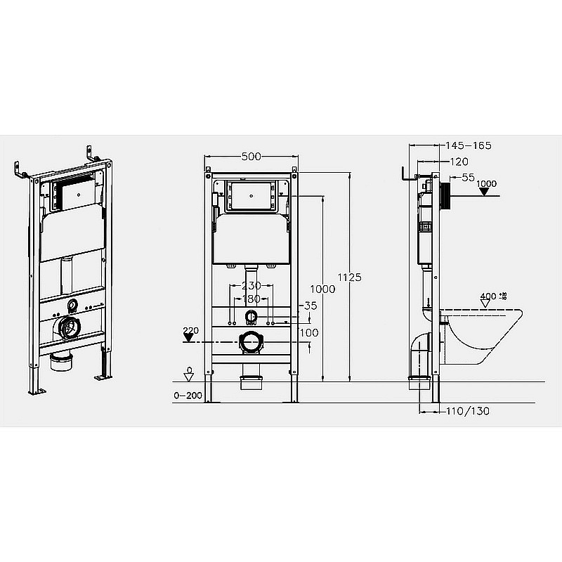 Инсталляция для унитаза Azario AZ-8010-1000 купить в интернет-магазине сантехники Sanbest