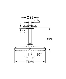 Верхний душ Grohe Tempesta Cube 250 26688000 белый/хром купить в интернет-магазине сантехники Sanbest