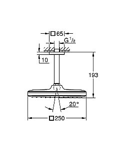 Верхний душ Grohe Tempesta Cube 250 26688000 белый/хром купить в интернет-магазине сантехники Sanbest