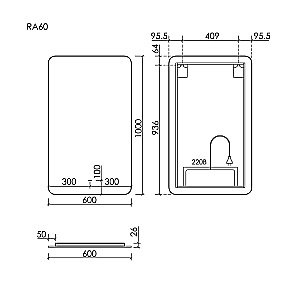 Зеркало LED Sancos Ray RA600 в ванную от интернет-магазине сантехники Sanbest