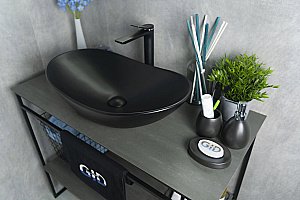 Раковина накладная Gid Lago 61 Bm9811 53337 черная матовая купить в интернет-магазине Sanbest