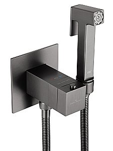 Смеситель с гигиеническим душем и термостатом встраиваемый WONZON & WOGHAND WW-88829910-BGM темный графит купить в интернет-магазине сантехники Sanbest