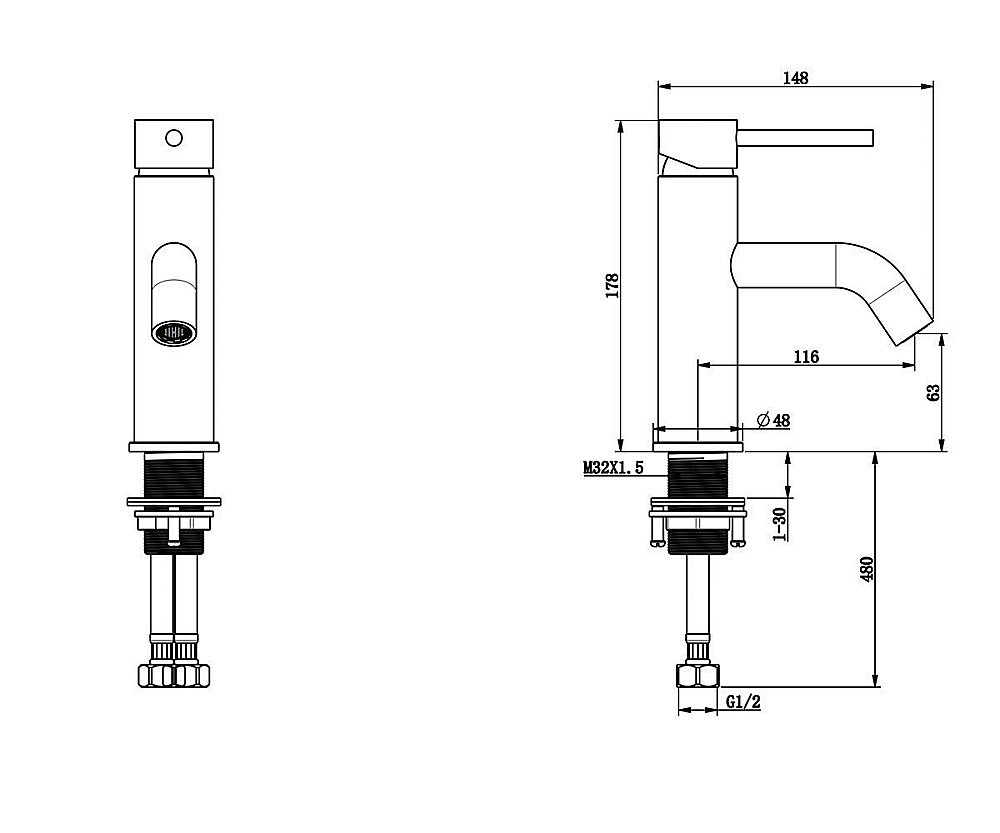 Смеситель для раковины Bronze De Luxe SCANDI 1451BR купить в интернет-магазине сантехники Sanbest