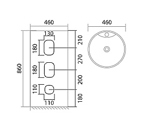 Раковина Abber Bequem 46 AC2132 белая купить в интернет-магазине Sanbest