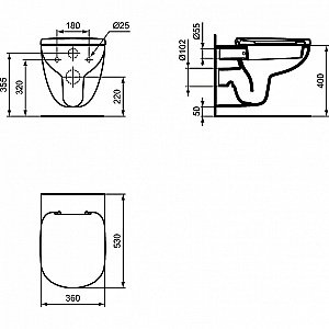Унитаз подвесной Ideal Standard Tempo-IS T331101 белый купить в интернет-магазине Sanbest