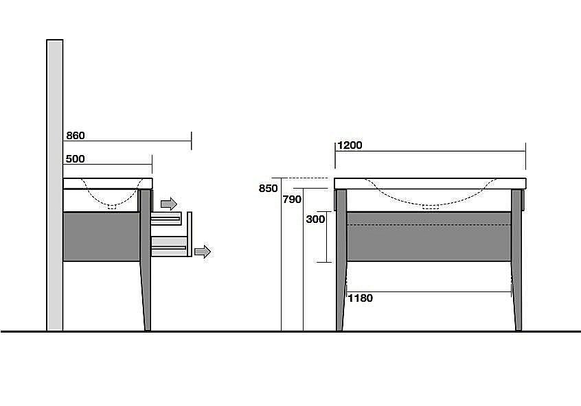 Тумба с раковиной Kerasan Bentley 9173 3932*1 для ванной в интернет-магазине Sanbest
