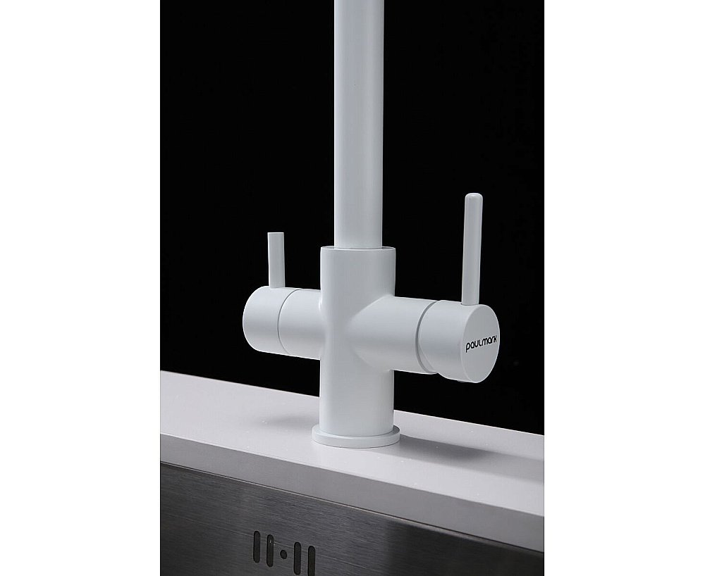 Смеситель для кухни Paulmark Lange La214212-WH белый матовый купить в интернет-магазине сантехники Sanbest