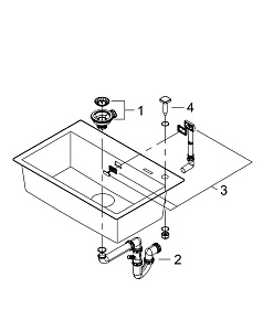 Кухонная мойка Grohe K700 31652AP0 черный гранит купить в интернет-магазине сантехники Sanbest