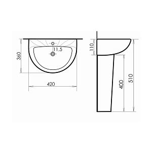 Раковина детская Comforty 0991W/DK-02/P0991W/01W белая купить в интернет-магазине Sanbest