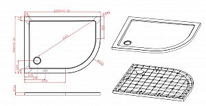 Душевой поддон Cezares TRAY-M-RH 120х90 купить в интернет-магазине Sanbest