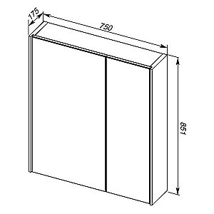 Зеркальный шкаф Aquanet Тулон 75 купить в интернет-магазине сантехники Sanbest