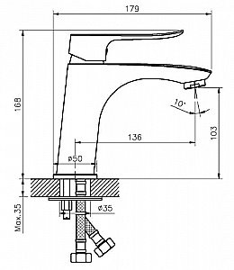 Смеситель для раковины Agger Nice A2502100 хром купить в интернет-магазине сантехники Sanbest