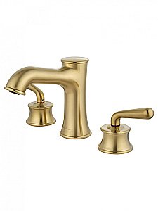 Смеситель для раковины на 3 отверстия WONZON & WOGHAND STEAM, Брашированное золото (WW-88159008- BG) купить в интернет-магазине сантехники Sanbest