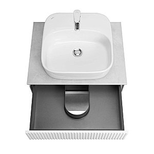 Тумба с раковиной Акватон Марбл 60/Одри Soft 42 слейт/белая матовая для ванной в интернет-магазине Sanbest