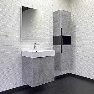 Тумба с раковиной Comforty Асти 60 00-00019191 светлый бетон для ванной в интернет-магазине Sanbest