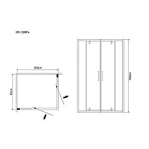 Душевой уголок Grossman Forta GR-1280Fo 120х80 стекло прозрачное/профиль хром купить в интернет-магазине Sanbest