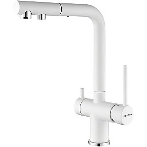 Смеситель для кухни Paulmark Serpentine Se213222-WH белый матовый купить в интернет-магазине сантехники Sanbest