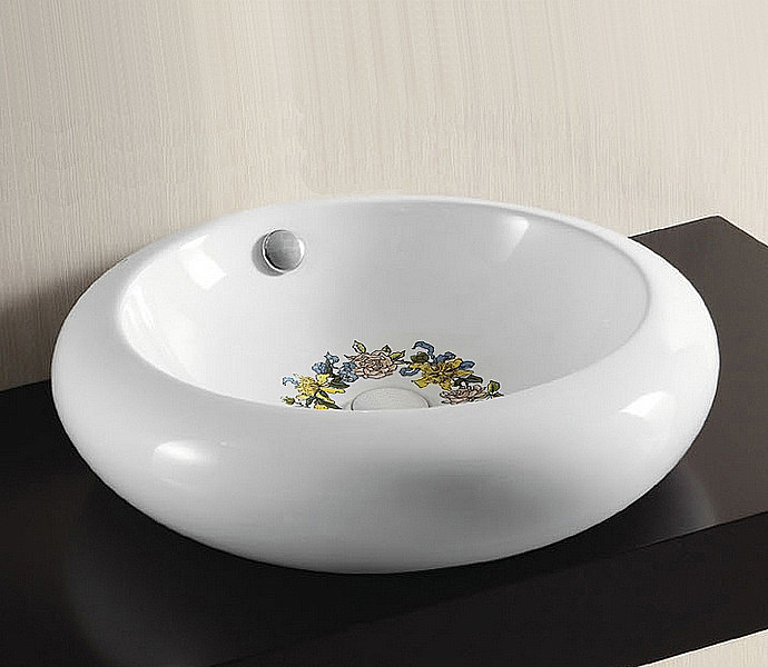 Раковина Elghansa 51 EG4165-114 белая с декором купить в интернет-магазине Sanbest