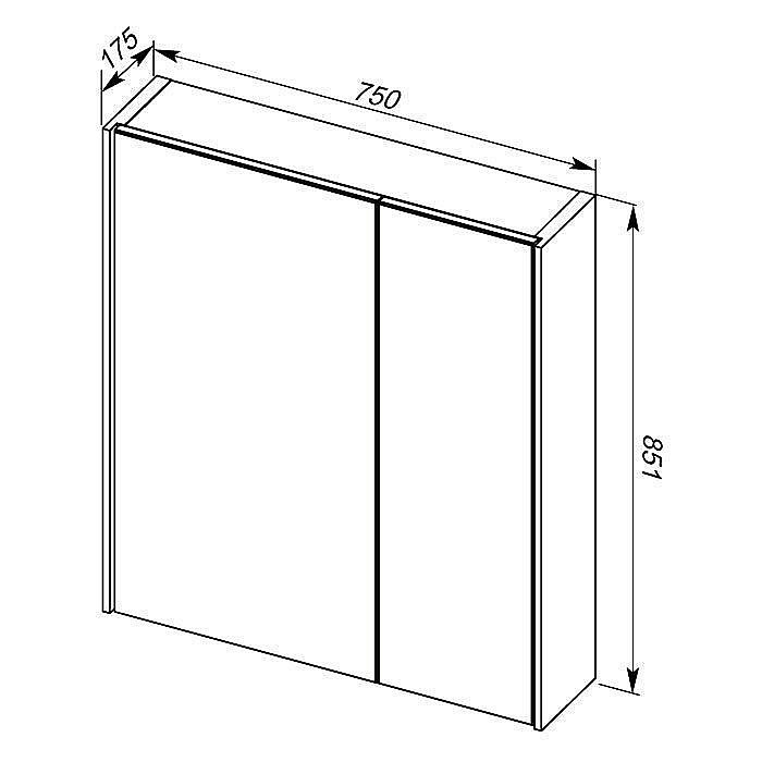 Зеркальный шкаф Aquanet Тулон 75 купить в интернет-магазине сантехники Sanbest