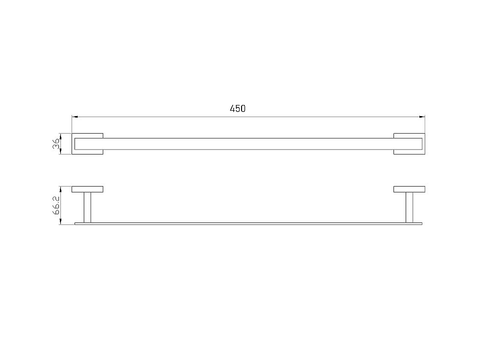 Полотенцедержатель WONZON & WOGHAND FLAT WW-9712-45CM хром купить в интернет-магазине сантехники Sanbest