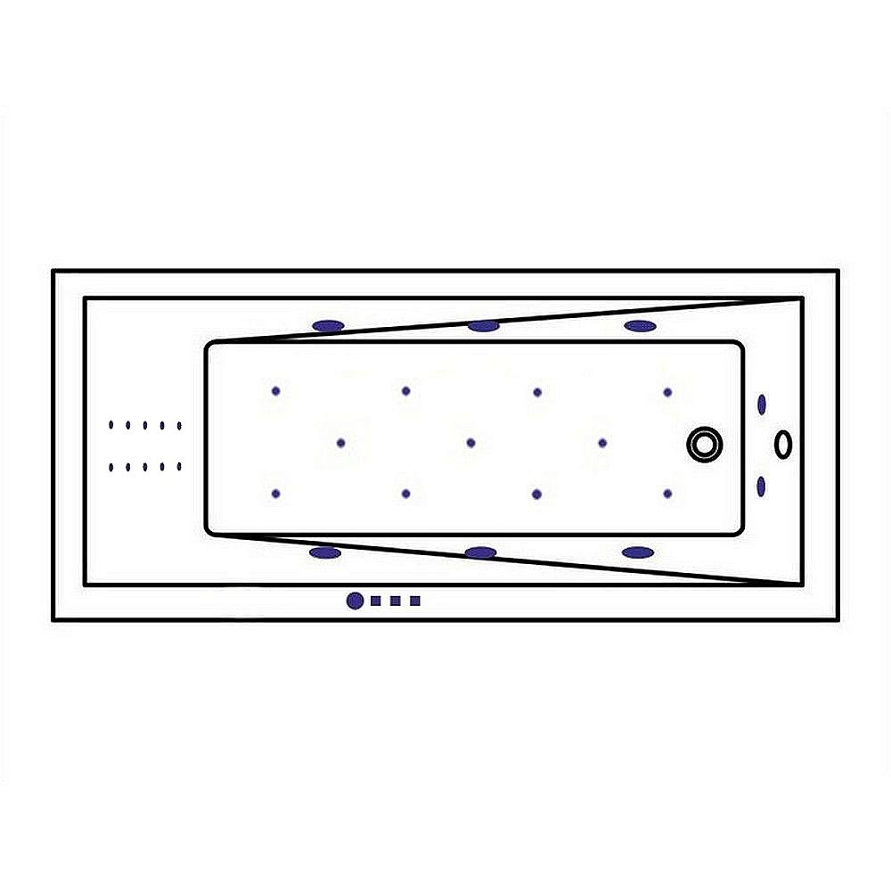 Гидромассажная ванна WhiteCross Wave Slim 180x80 ULTRA NANO хром купить в интернет-магазине Sanbest