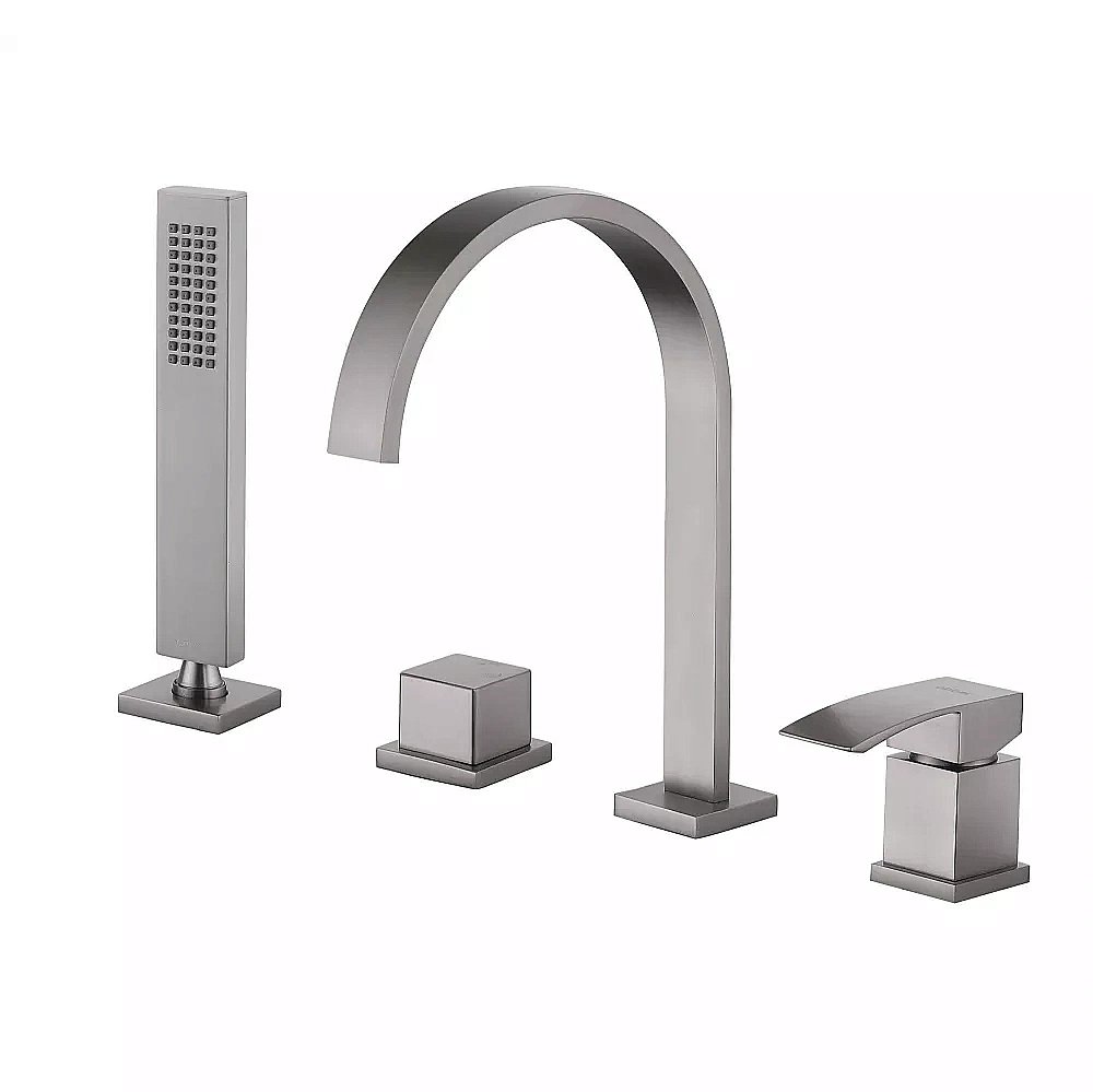 Смеситель для ванны ABBER Wasserfall AF8613SP сатин купить в интернет-магазине сантехники Sanbest