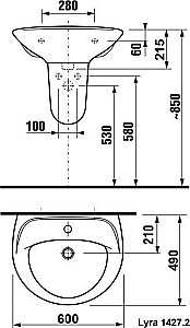 Раковина подвесная Jika Lyra 60 купить в интернет-магазине Sanbest
