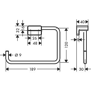 Полотенцедержатель Hansgrohe AddStoris 41754990 полированное золото купить в интернет-магазине сантехники Sanbest