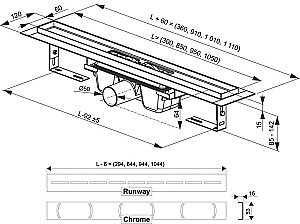 Душевой трап Ravak Runway X01388 850 купить в интернет-магазине Sanbest