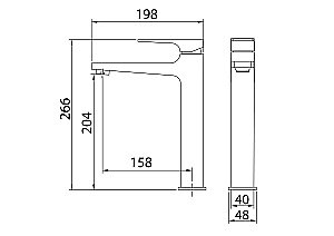 Смеситель для раковины высокий Grossman Classic 520.K35.04.210 черный матовый купить в интернет-магазине сантехники Sanbest