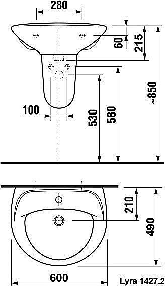 Раковина подвесная Jika Lyra 60 купить в интернет-магазине Sanbest