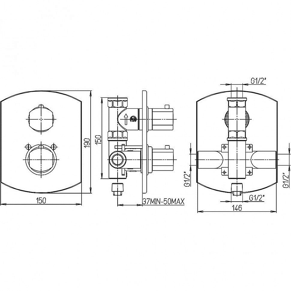 Смеситель для душа PAINI Ovo 86CR690TH хром купить в интернет-магазине сантехники Sanbest
