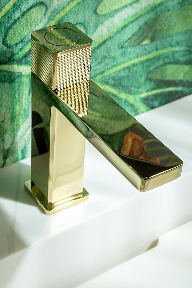 Смеситель для раковины Boheme QUAD 159-G золото купить в интернет-магазине сантехники Sanbest