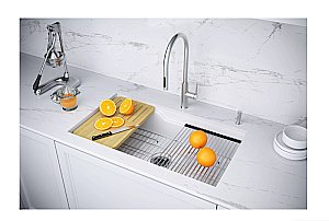 Кухонная мойка Paulmark GLAMP 81 DUO PM028148-WH белая купить в интернет-магазине сантехники Sanbest